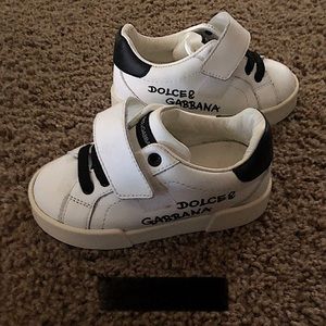 Dolce&Gabbana Toddler's Logo Strap Leather Sneakers Size 23